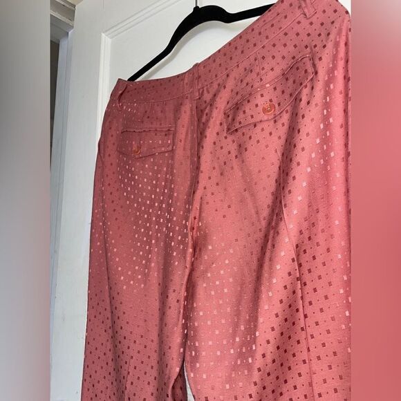 Chico’s Size 1 (U.S. 8) Jacquard Pleated Cuff Ankle Pants • Zipper & Button FLAW - Picture 6 of 15